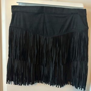 Black Fringe Skirt Size L from Francesca’s